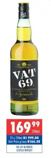 Ultra Liquors Vat 69 blended scotch whisky offer