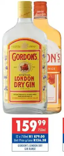 Ultra Liquors Gordon's london dry gin range offer