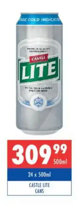 Ultra Liquors Castle lite cans offer