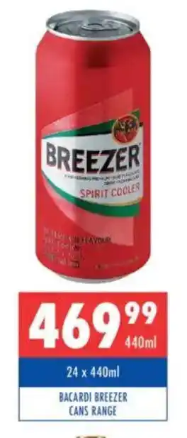 Ultra Liquors Bacardi breezer cans range offer