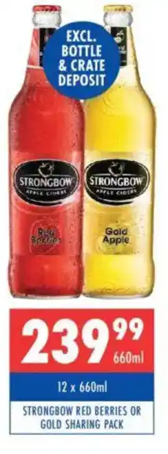 Ultra Liquors Strongbow red berries or gold sharing pack offer