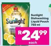 Game Sunlight Dishwashing Liquid Pouch-750ml Each offer