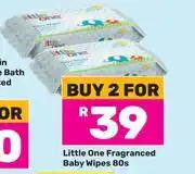 Game Little One Fragranced Baby Wipes-2 x 80s offer