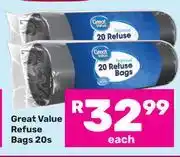 Game Great Value Refuse Bags-20s Each offer