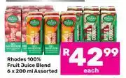 Game Rhodes 100% Fruit Juice Blend Assorted-6 x 200ml offer