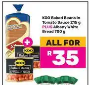 Game Koo Baked Beans In Tomato Sauce 215g Plus Albany White Bread 700g-All For offer