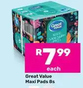 Game Great Value Maxi Pads-8s offer