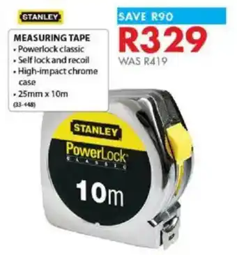 Chamberlain STANLEY Measuring Tape offer