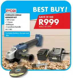 Chamberlain RYOBI Cordless Angle Grinder Kit offer