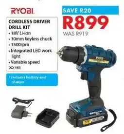 Chamberlain RYOBI Cordless driver drill kit offer