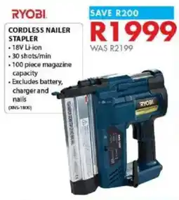 Chamberlain RYOBI Cordless nailer stapler offer