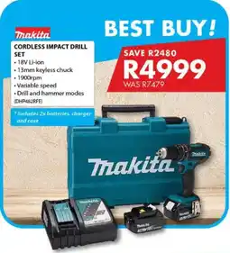 Chamberlain Makita cordless impact drill set offer