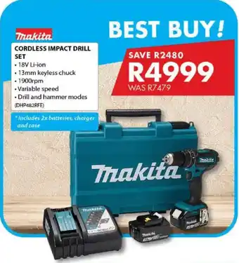 Chamberlain Makita cordless impact drill set offer