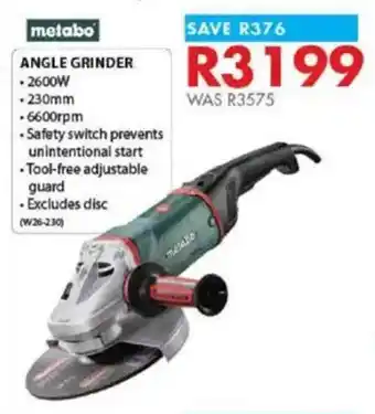 Chamberlain Metabo angle grinder offer