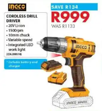 Chamberlain INGCO Cordless drill driver offer