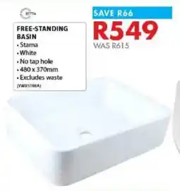 Chamberlain Free-standing basin offer