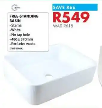 Chamberlain Free-standing basin offer