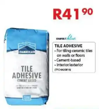 Chamberlain Tile adhesive offer