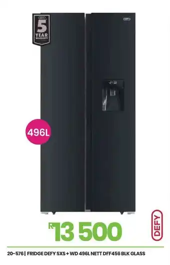 Fair Price FRIDGE DEFY SXS + WD NETT DFF456 BLK GLASS offer