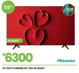 Fair Price TV HISENSE 58" UHD 4K SMART offer