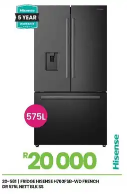 Fair Price FRIDGE HISENSE H760FSB-WD FRENCH DR NETT BLK SS offer