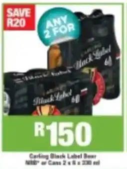 Agrimark Carling Black Label Beer NRB or Cans offer