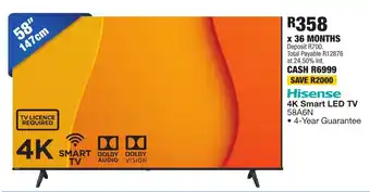 OK Furniture Hisense 4K Smart LED TV offer