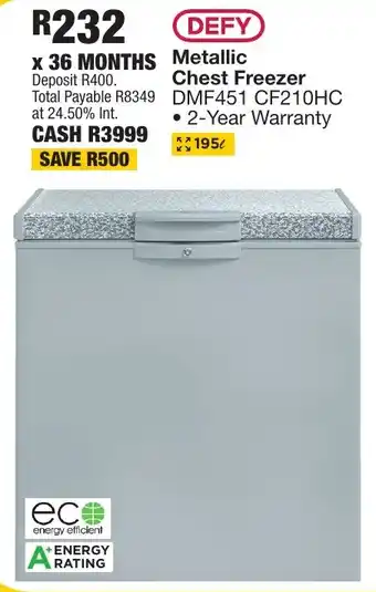 OK Furniture DEFY Metallic Chest Freezer offer