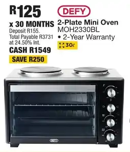 OK Furniture DEFY 2-Plate Mini Oven MOH2330BL offer