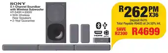 OK Furniture SONY 5.1-Channel Soundbar with Wireless Subwoofer offer