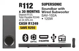 OK Furniture SUPERSONIC Soundbar with Wired Subwoofer offer