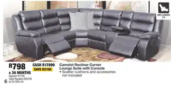 OK Furniture Camelot Recliner Corner Lounge Suite with Console offer