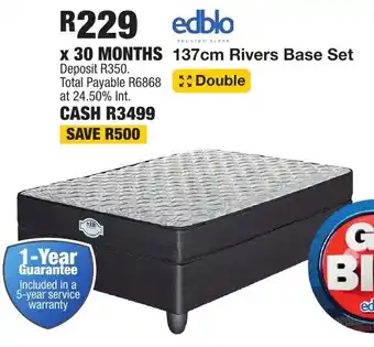 OK Furniture Edblo 137cm Rivers Base Set offer