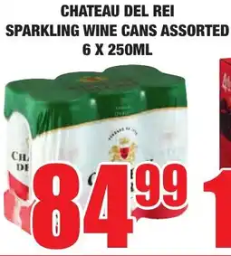 Boxer Liquors Chateau del rei sparkling wine cans assorted offer