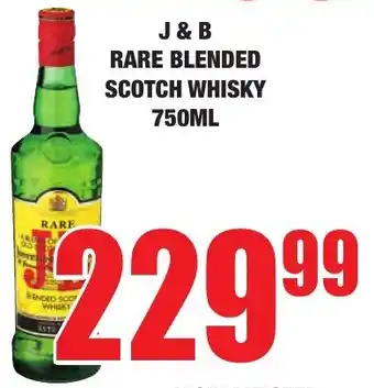 Boxer Liquors J & B rare blended scotch whisky offer