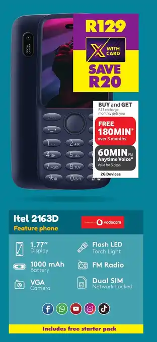 Shoprite Itel 2163D Feature phone offer