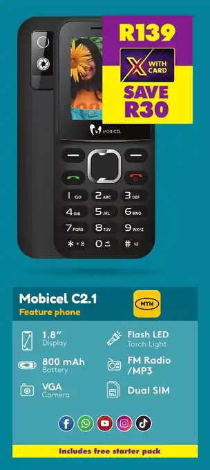 Shoprite Mobicel C2.1 Feature phone offer