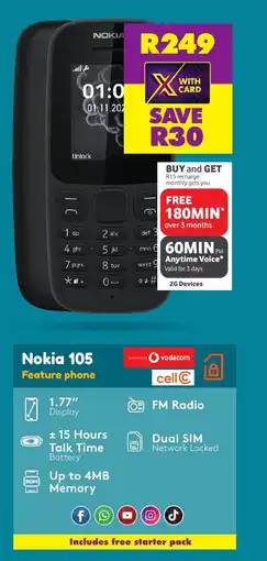 Shoprite Nokia 105 Feature phone offer