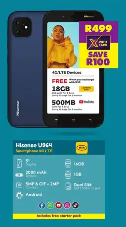 Shoprite Hisense U964 Smartphone 4G LTE offer