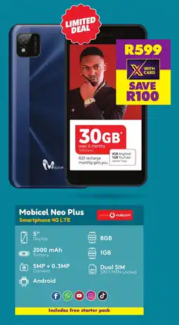 Shoprite Mobicel Neo Plus Smartphone 4G LTE offer