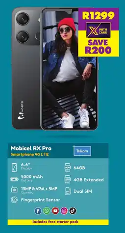 Shoprite Mobicel RX Pro Smartphone 4G LTE offer