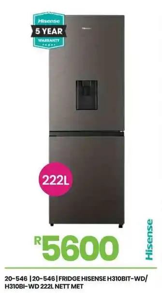 Fair Price FRIDGE HISENSE H310BIT-WD/ H310BI-WD NETT MET offer