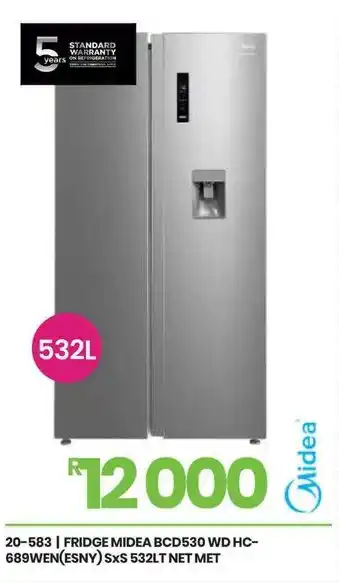 Fair Price FRIDGE MIDEA BCD530 WD HC- 689WEN(ESNY) SXS NET MET offer