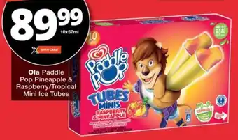 Checkers Ola Paddle Pop Pineapple & Raspberry/Tropical Mini Ice Tubes offer