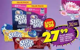 Shoprite Sta-soft regular/ ultra concentrate fabric softener refill offer