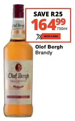 Checkers Liquor Shop Olof Bergh Brandy offer