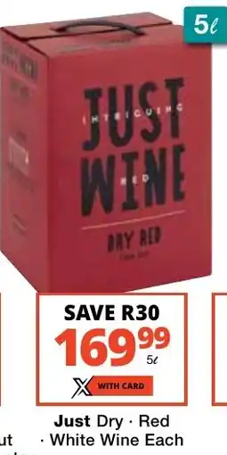 Checkers Liquor Shop Just Wine Dry Red offer