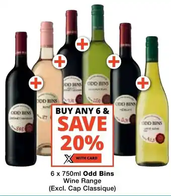 Checkers Liquor Shop Odd Bins Wine Range (Excl. Cap Classique) offer