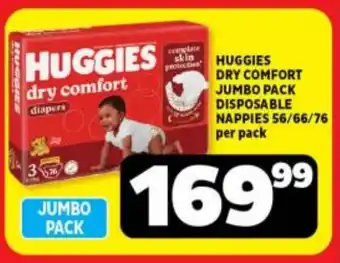 Usave Huggies dry comfort jumbo pack disposable nappies offer