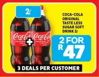 Usave Coca-cola original taste less sugar soft drink offer